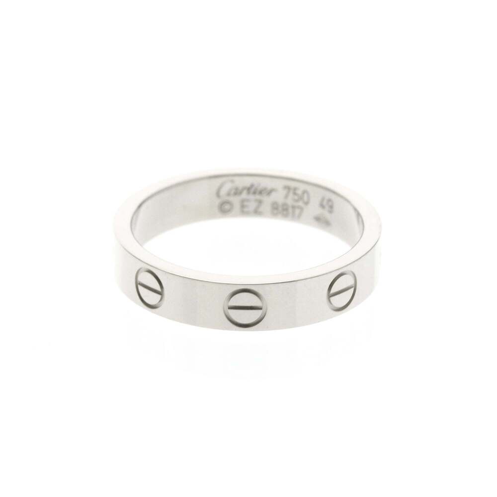 Cartier Mini Love Ring White Gold (18K) Fashion No Stone Band Ring Silver